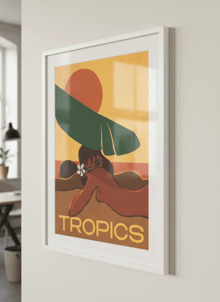 Contemporary wall art featured in a bright modern office workspace