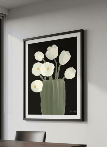 Contemporary wall art featured in a bright modern office workspace
