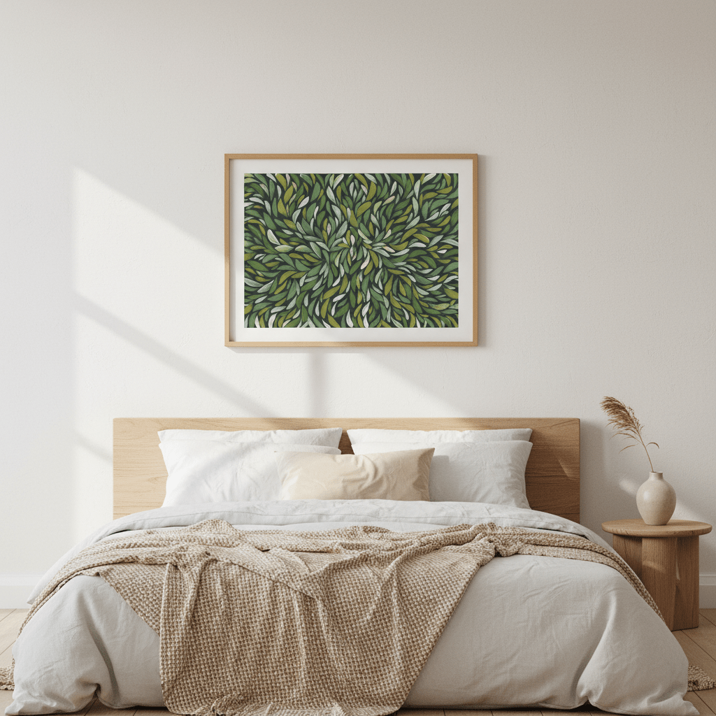 Tumbetin Baibaiye Green Healing Leaves by Emma Rigney wall - art - picture - poster