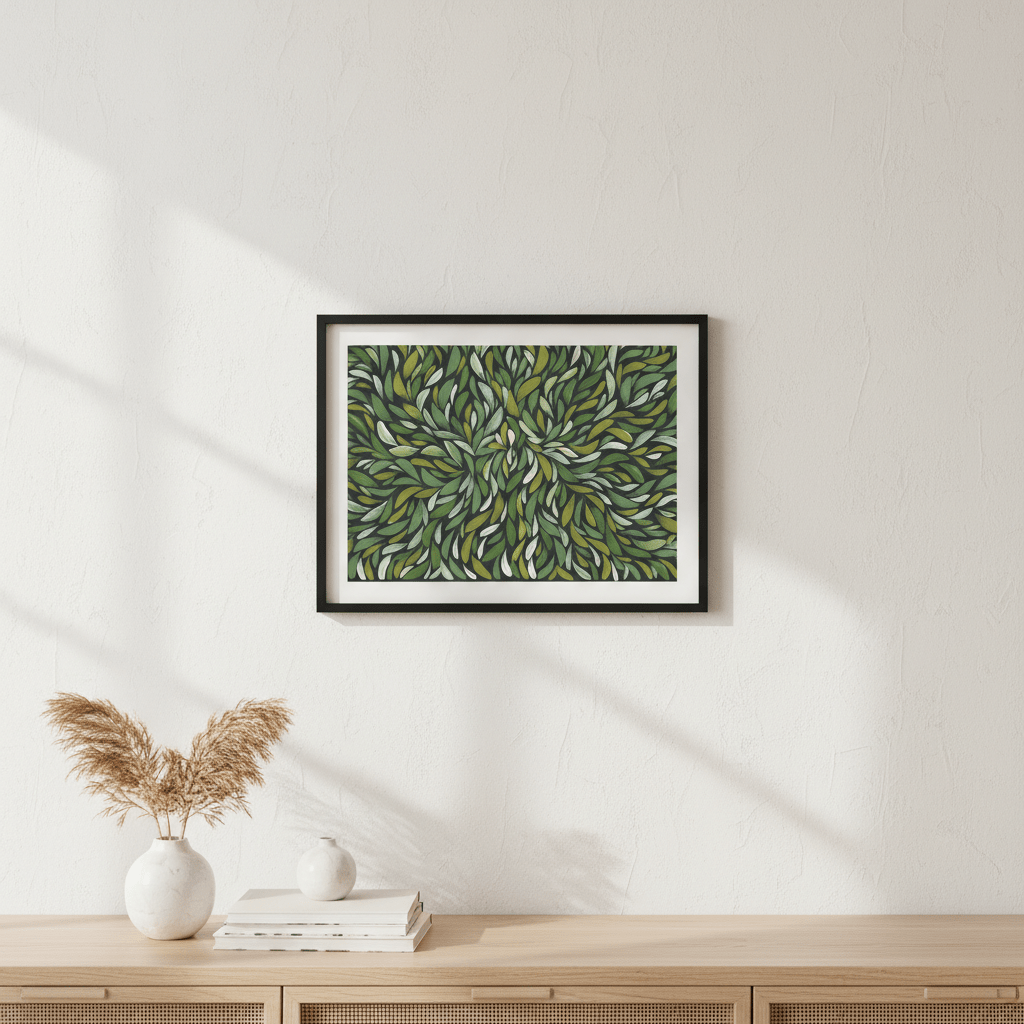 Tumbetin Baibaiye Green Healing Leaves by Emma Rigney wall - art - picture - poster