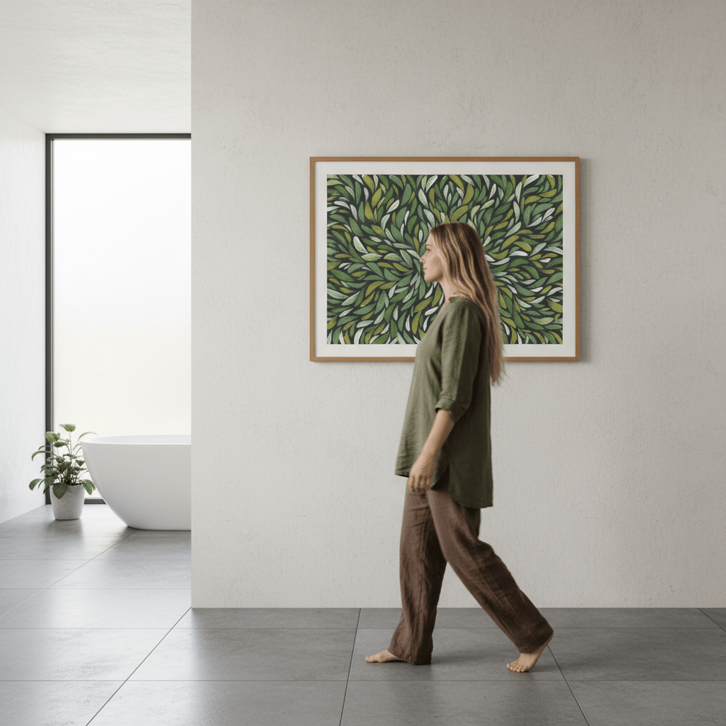 Tumbetin Baibaiye Green Healing Leaves by Emma Rigney wall - art - picture - poster