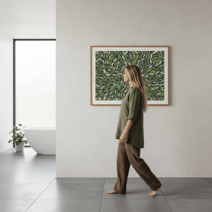 Tumbetin Baibaiye Green Healing Leaves by Emma Rigney wall - art - picture - poster