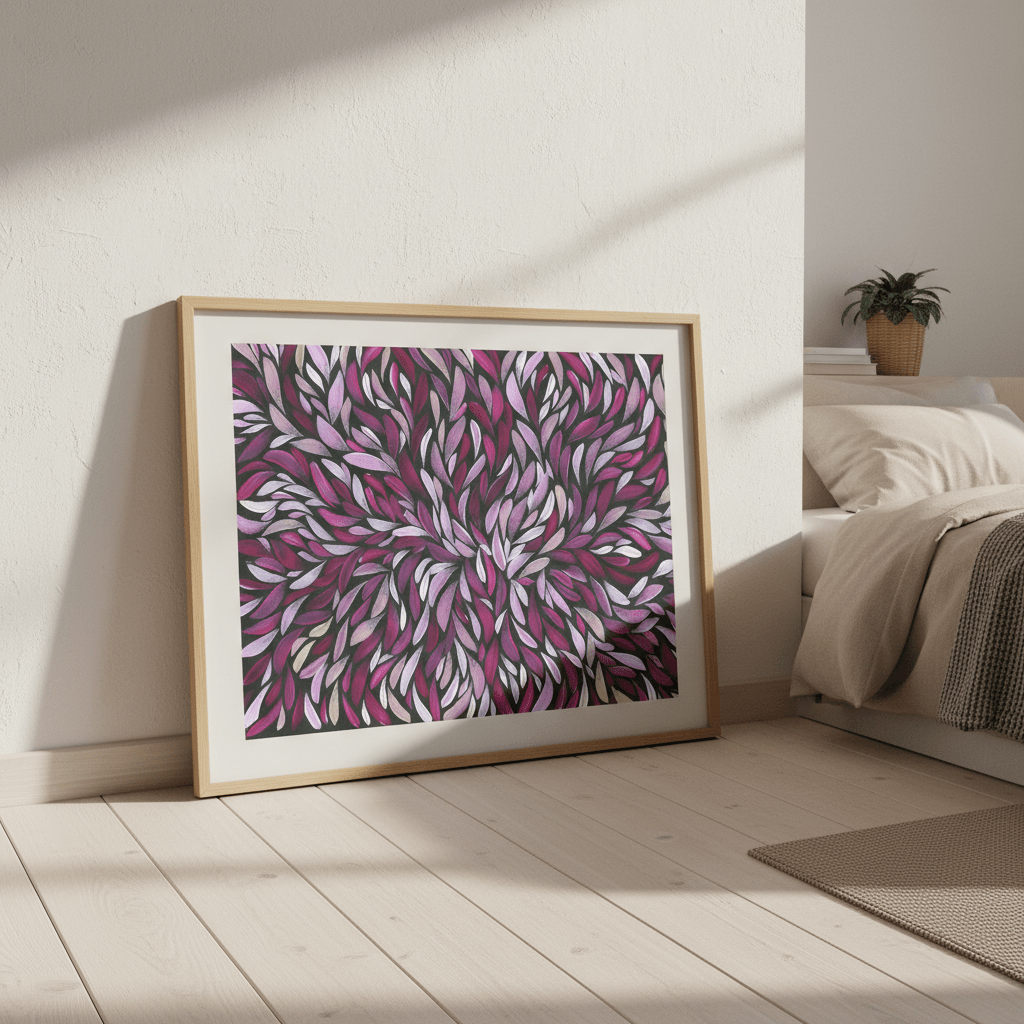 Tumbetin Baibaiye Healing Leaves in Purple Tones by Emma Rigney wall - art - picture - poster