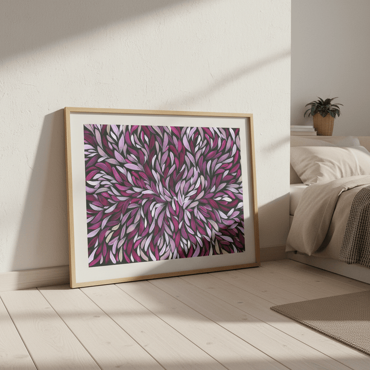Tumbetin Baibaiye Healing Leaves in Purple Tones by Emma Rigney wall - art - picture - poster