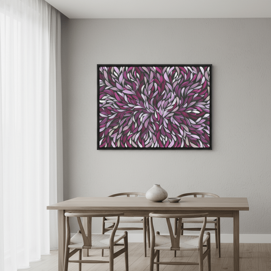 Tumbetin Baibaiye Healing Leaves in Purple Tones by Emma Rigney wall - art - picture - poster