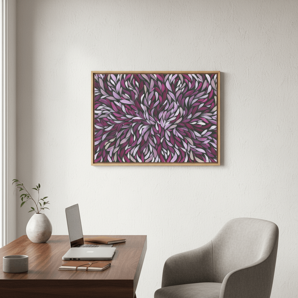 Tumbetin Baibaiye Healing Leaves in Purple Tones by Emma Rigney wall - art - picture - poster