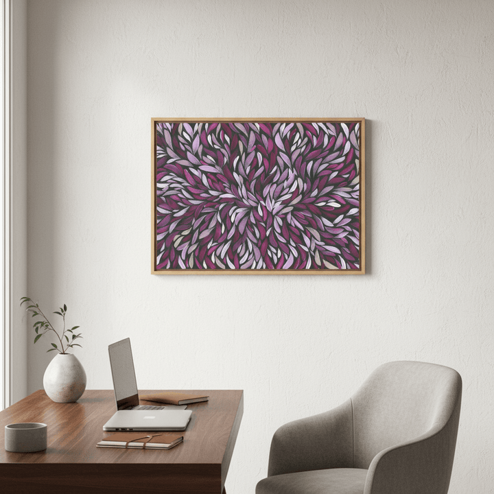 Tumbetin Baibaiye Healing Leaves in Purple Tones by Emma Rigney wall - art - picture - poster