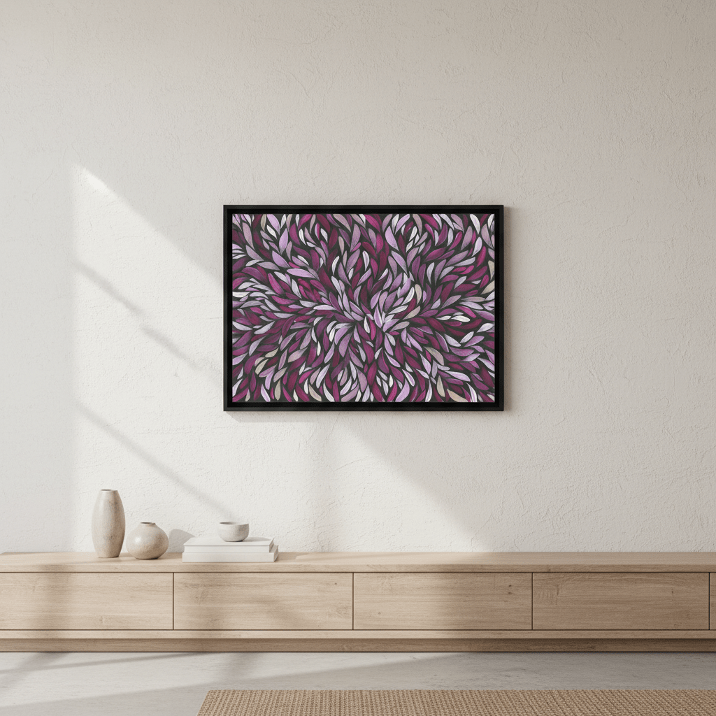 Tumbetin Baibaiye Healing Leaves in Purple Tones by Emma Rigney wall - art - picture - poster