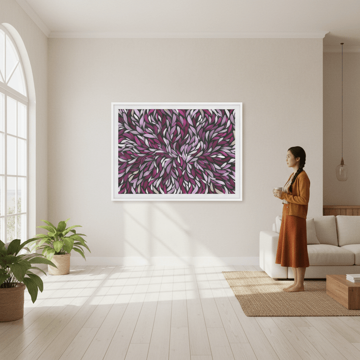 Tumbetin Baibaiye Healing Leaves in Purple Tones by Emma Rigney wall - art - picture - poster