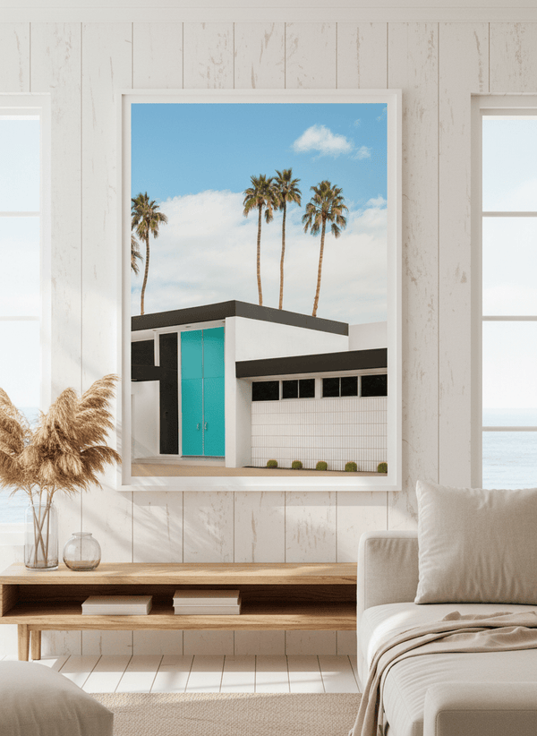 Turquoise Blue Doors On A Modern Home In Palm Springs By Tom Windeknecht