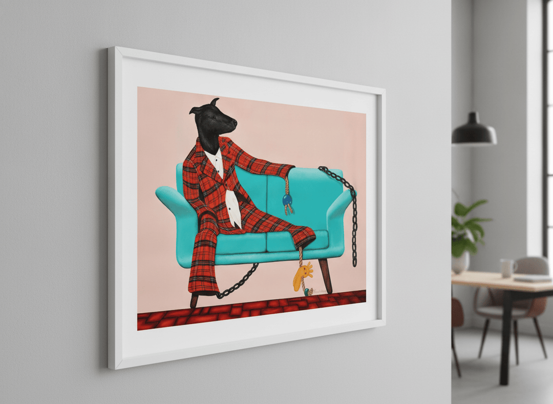 Contemporary wall art featured in a bright modern office workspace
