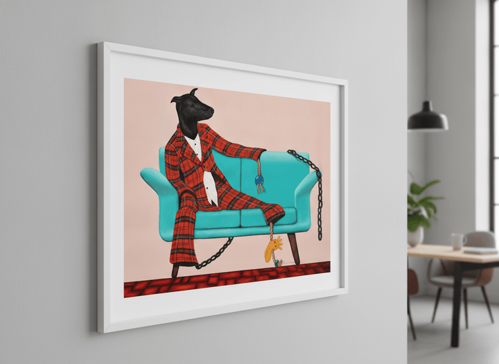 Contemporary wall art featured in a bright modern office workspace