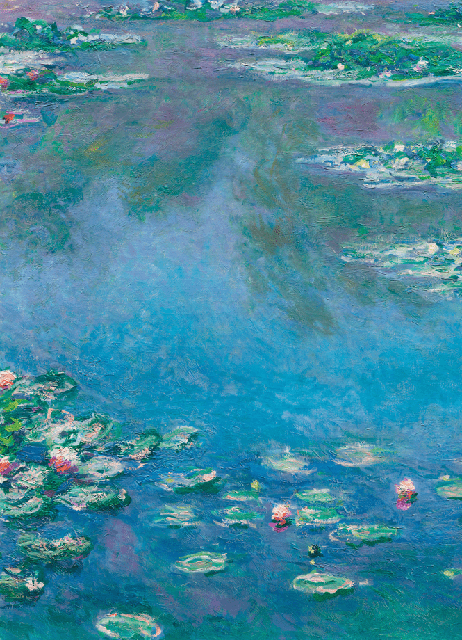 Turquoise Water Lilies Painting by Claude Monet,frame