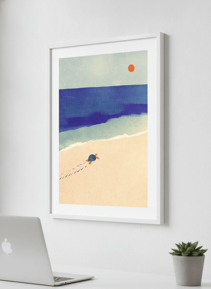 Contemporary wall art featured in a bright modern office workspace
