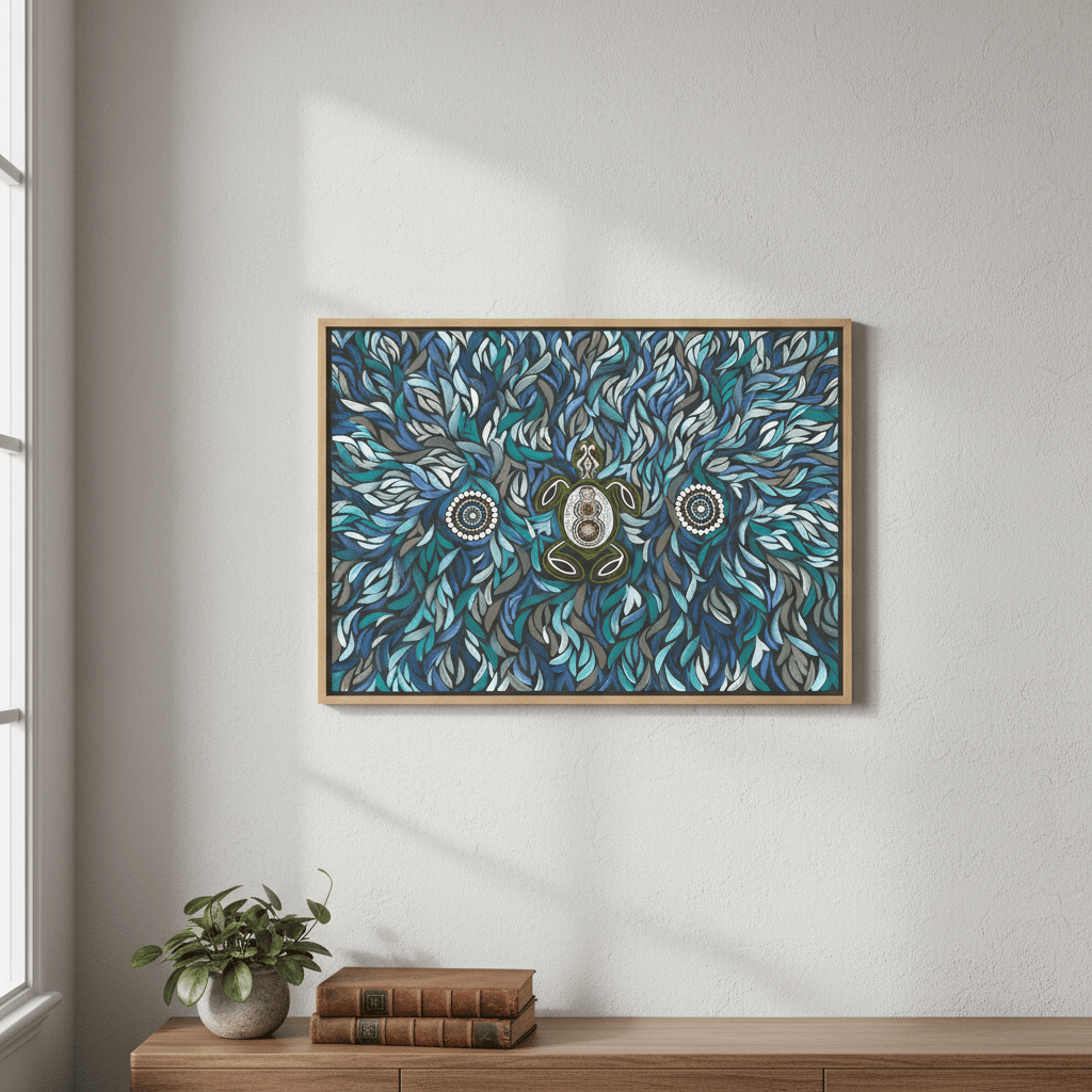Turtle on Life's Journey in Deep Water Dreaming by Emma Rigney wall - art - picture - poster