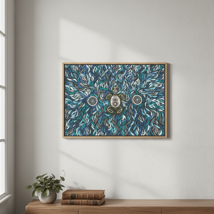 Turtle on Life's Journey in Deep Water Dreaming by Emma Rigney wall - art - picture - poster