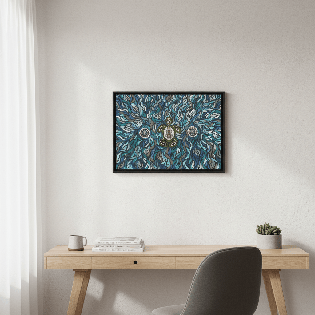 Turtle on Life's Journey in Deep Water Dreaming by Emma Rigney wall - art - picture - poster