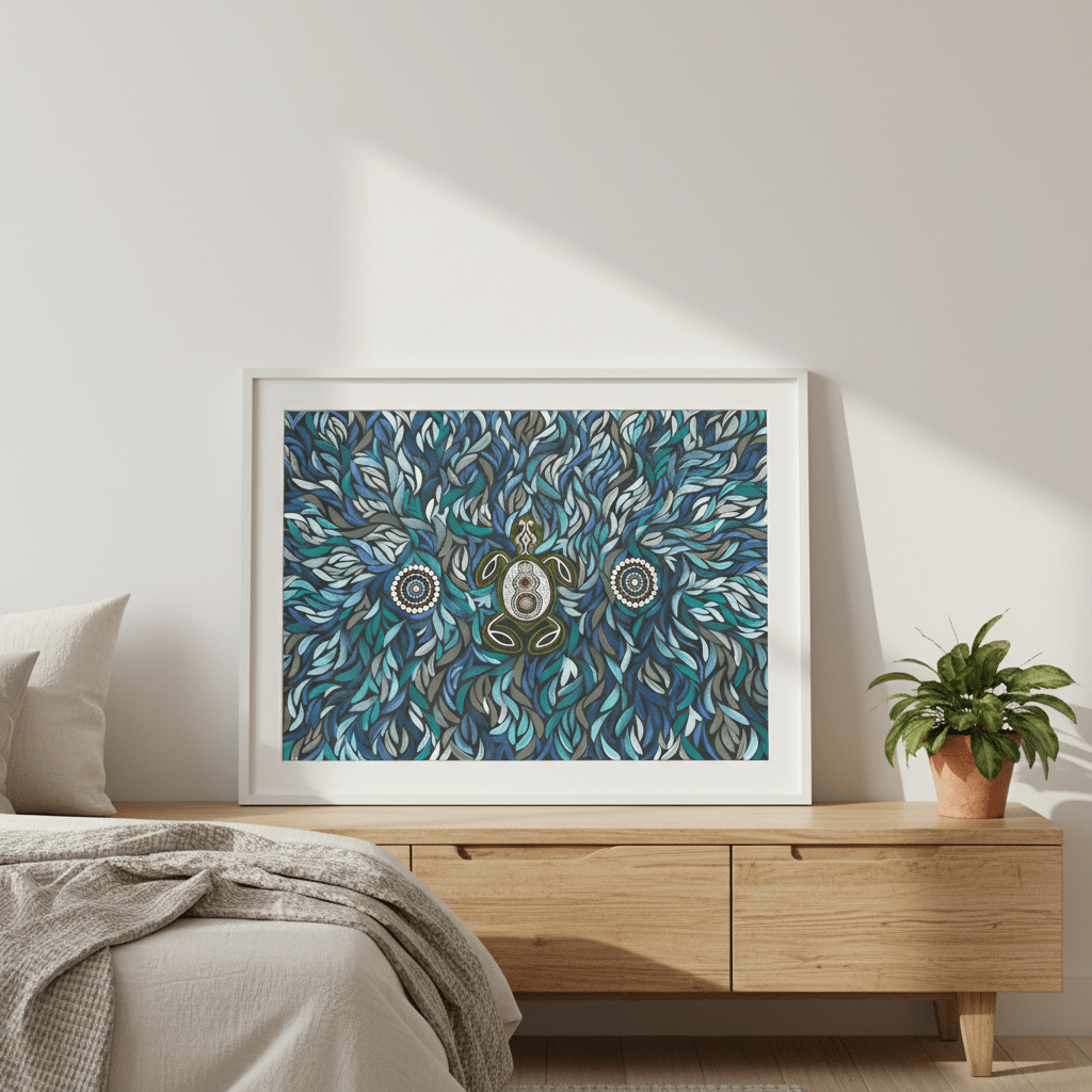 Turtle on Life's Journey in Deep Water Dreaming by Emma Rigney wall - art - picture - poster