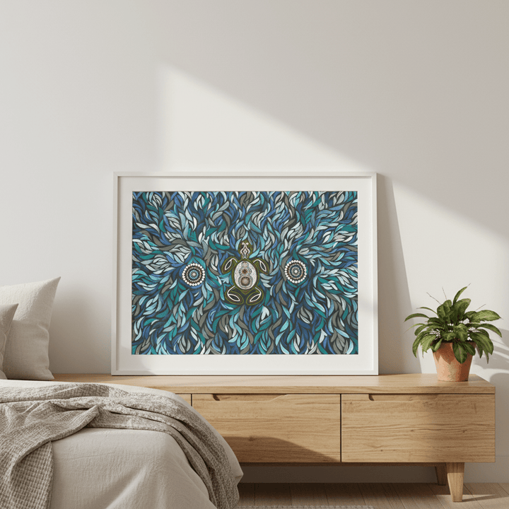 Turtle on Life's Journey in Deep Water Dreaming by Emma Rigney wall - art - picture - poster