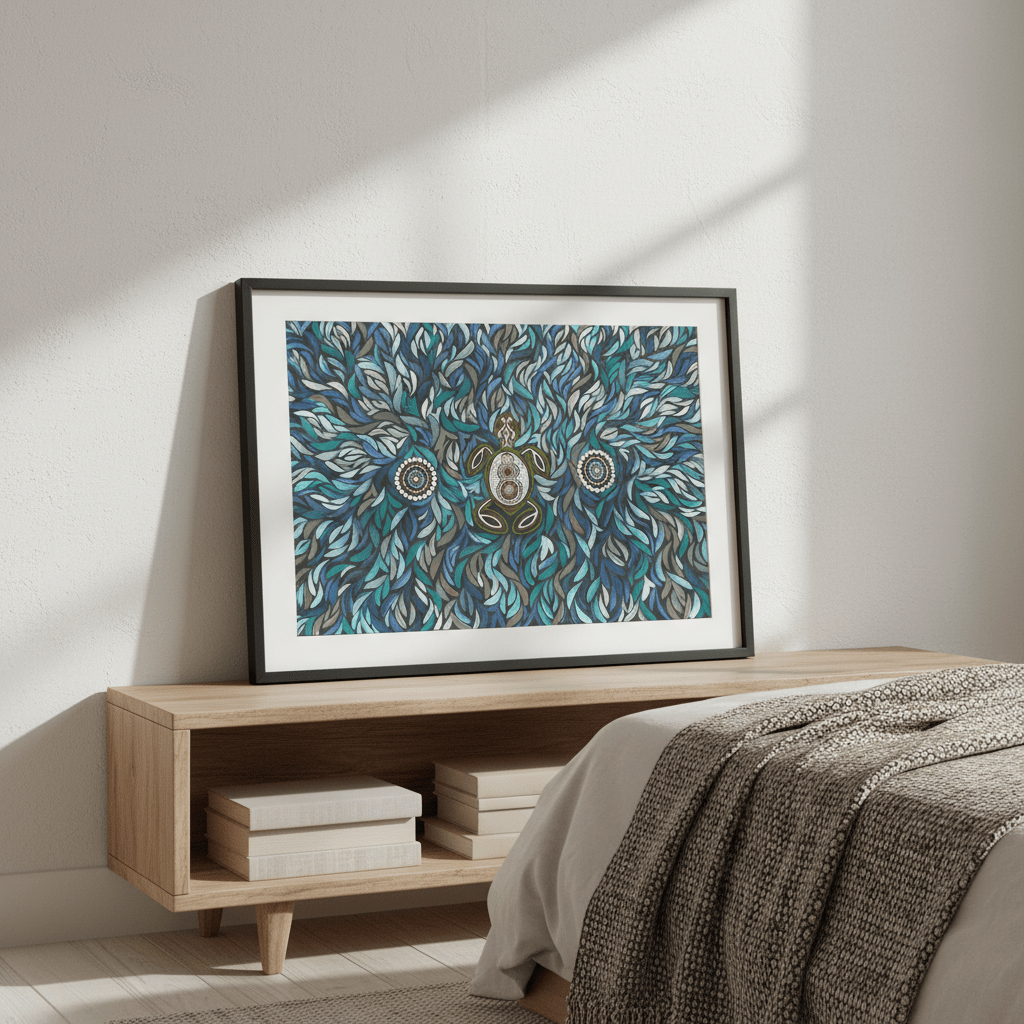 Turtle on Life's Journey in Deep Water Dreaming by Emma Rigney wall - art - picture - poster