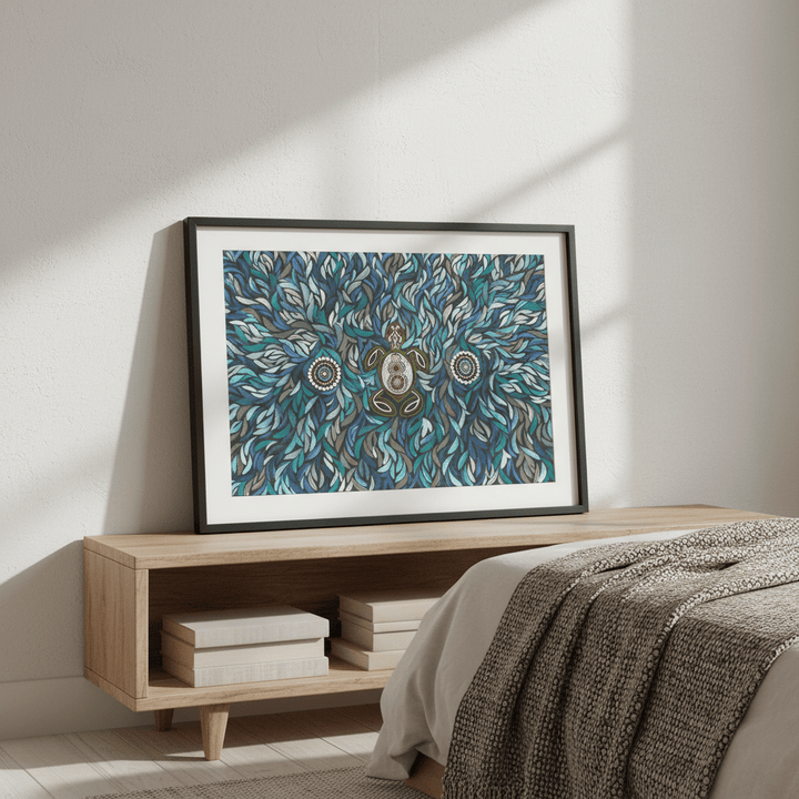 Turtle on Life's Journey in Deep Water Dreaming by Emma Rigney wall - art - picture - poster