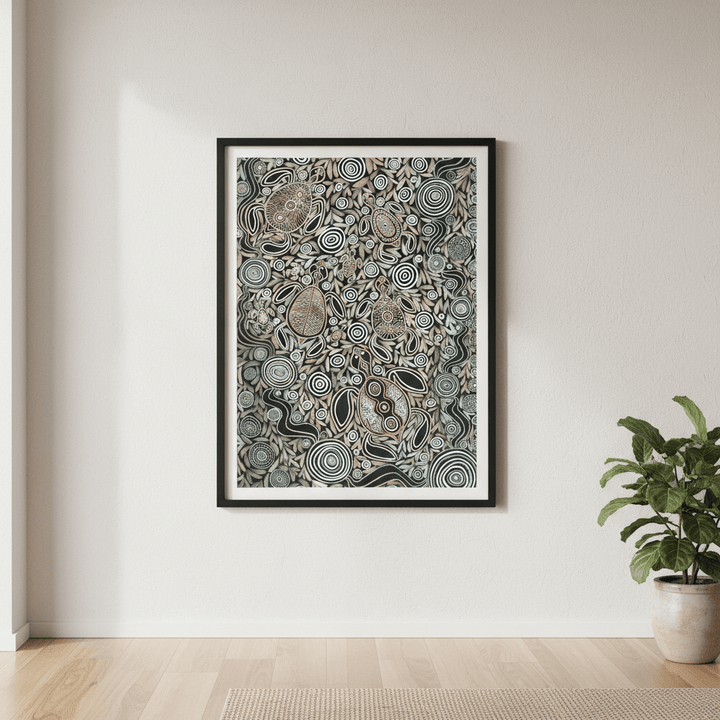 Turtles in Deep Water Dreaming Earth Green Tone by Emma Rigney wall - art - picture - poster