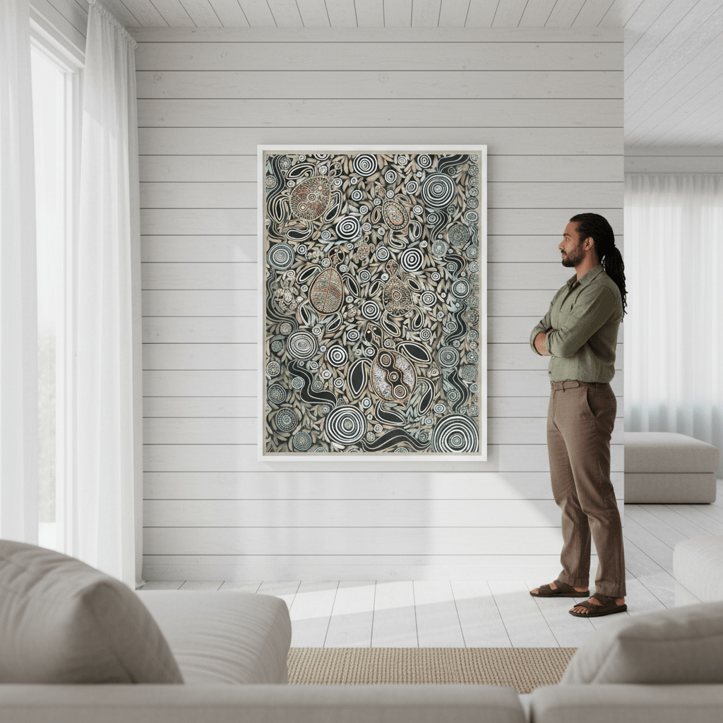 Turtles in Deep Water Dreaming Earth Green Tone by Emma Rigney wall - art - picture - poster