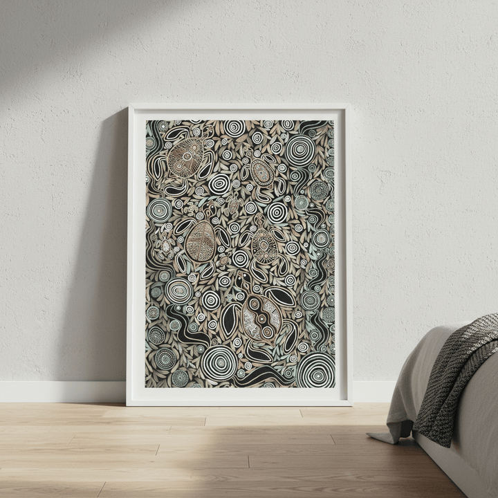 Turtles in Deep Water Dreaming Earth Green Tone by Emma Rigney wall - art - picture - poster