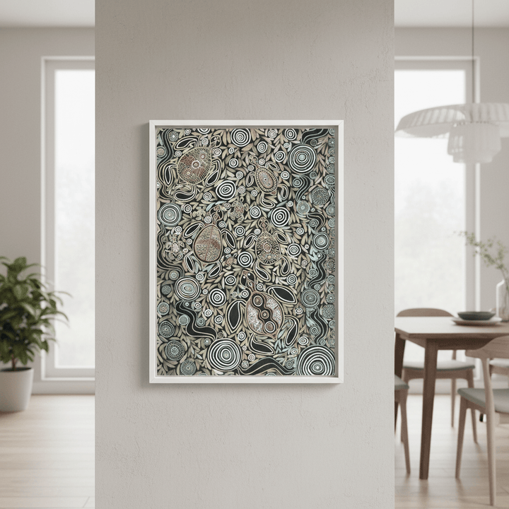 Turtles in Deep Water Dreaming Earth Green Tone by Emma Rigney wall - art - picture - poster