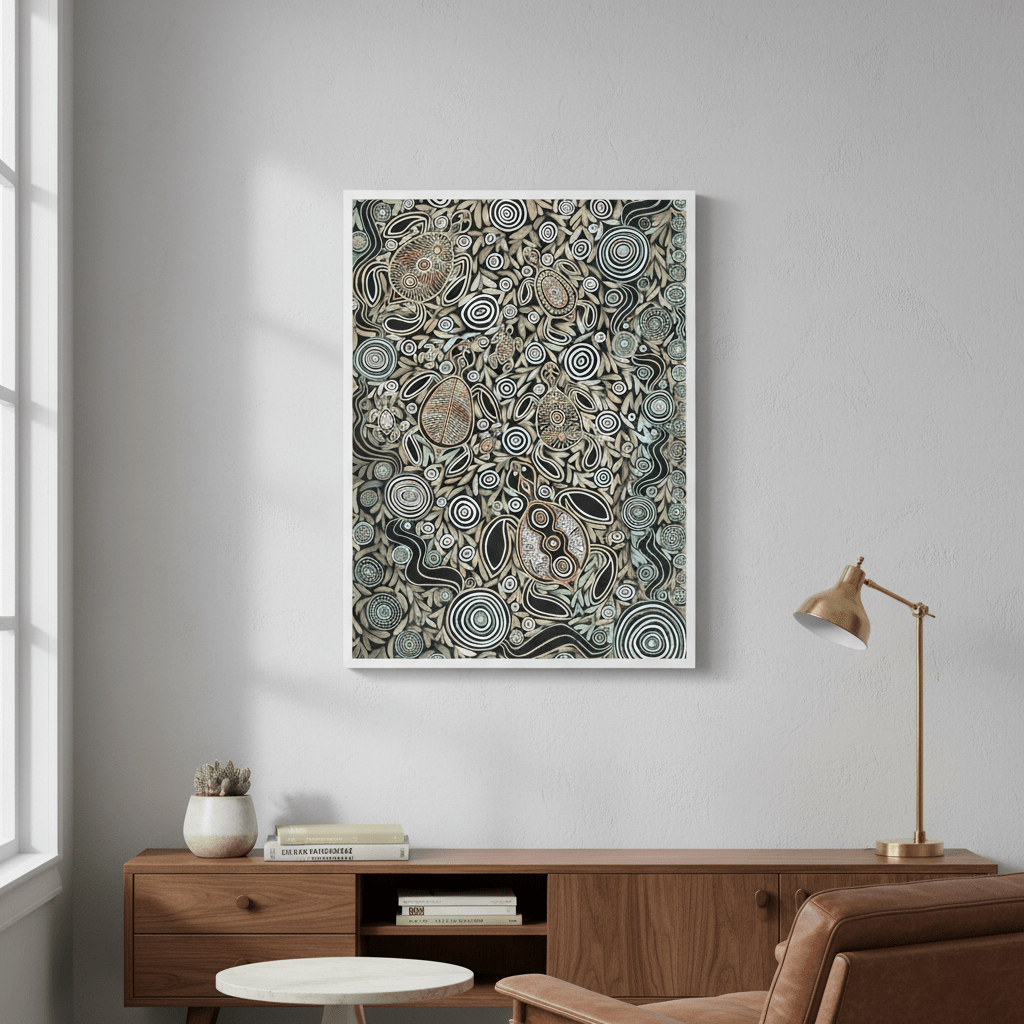 Turtles in Deep Water Dreaming Earth Green Tone by Emma Rigney wall - art - picture - poster