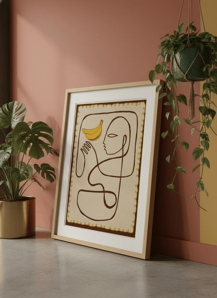 Bold wall art styled in a colourful, eclectic modern home