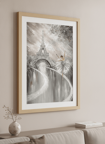 Modern wall art styled above a sofa in a neutral living room