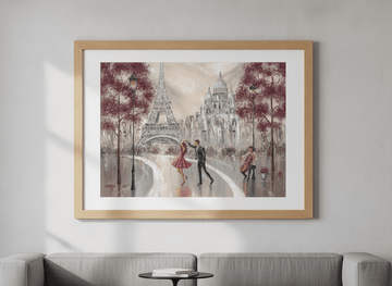 Modern wall art styled above a sofa in a neutral living room