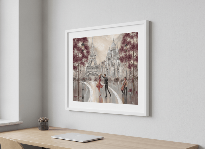Contemporary wall art featured in a bright modern office workspace