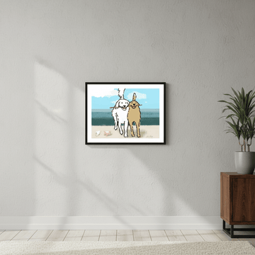 Two Dogs on the Beach by Julia Cheney wall - art - picture - poster
