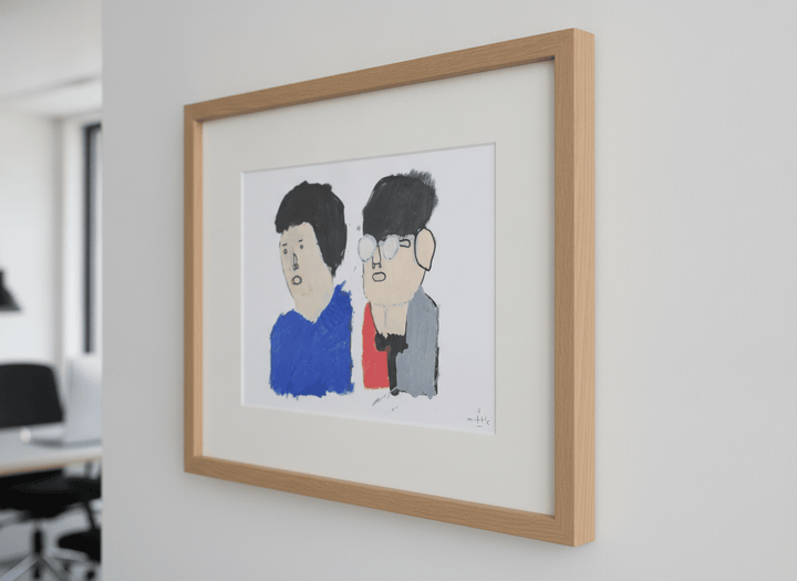 Contemporary wall art featured in a bright modern office workspace