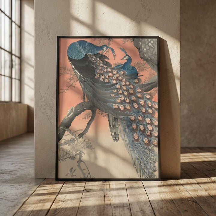Two Peacocks on Tree Branch by Ohara Koson wall - art - picture - poster