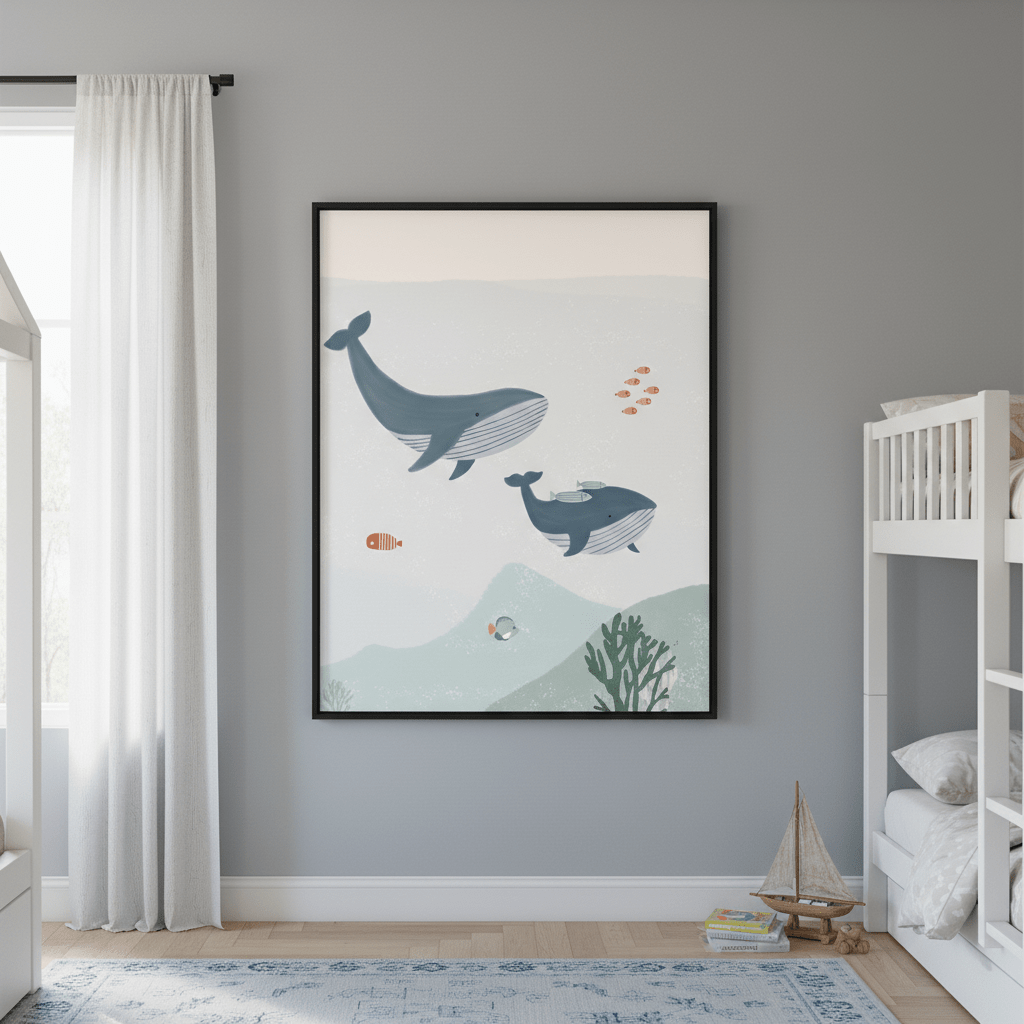 Two Whales by Menina Lisboa wall - art - picture - poster
