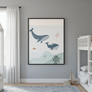Two Whales by Menina Lisboa wall - art - picture - poster