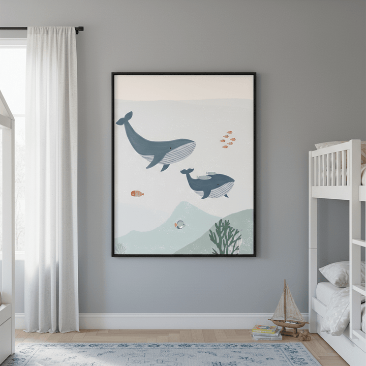 Two Whales by Menina Lisboa wall - art - picture - poster