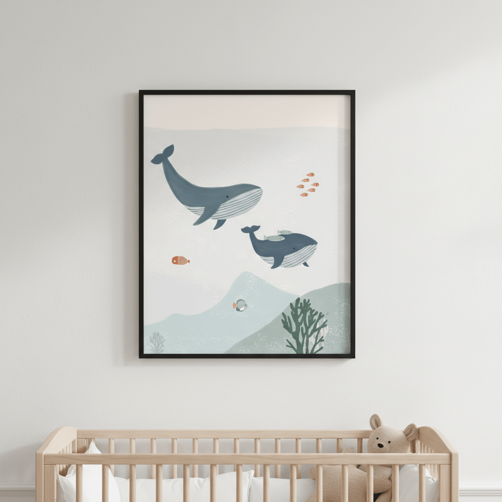 Two Whales by Menina Lisboa wall - art - picture - poster