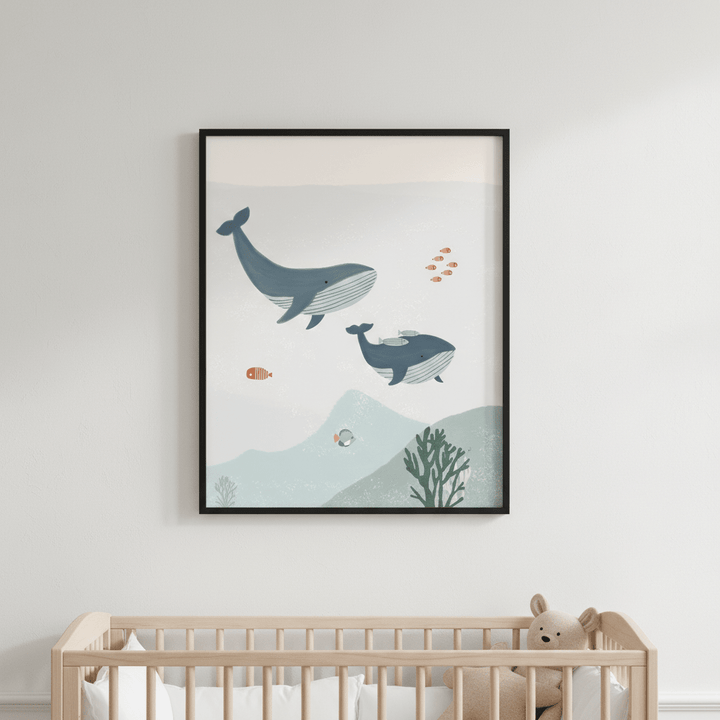 Two Whales by Menina Lisboa wall - art - picture - poster