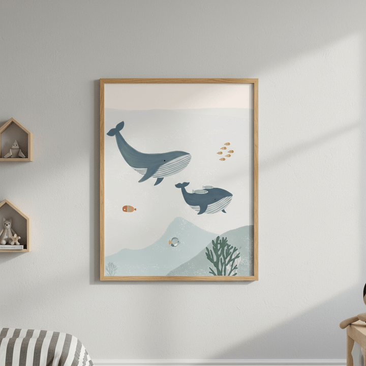 Two Whales by Menina Lisboa wall - art - picture - poster