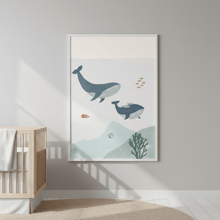 Two Whales by Menina Lisboa wall - art - picture - poster