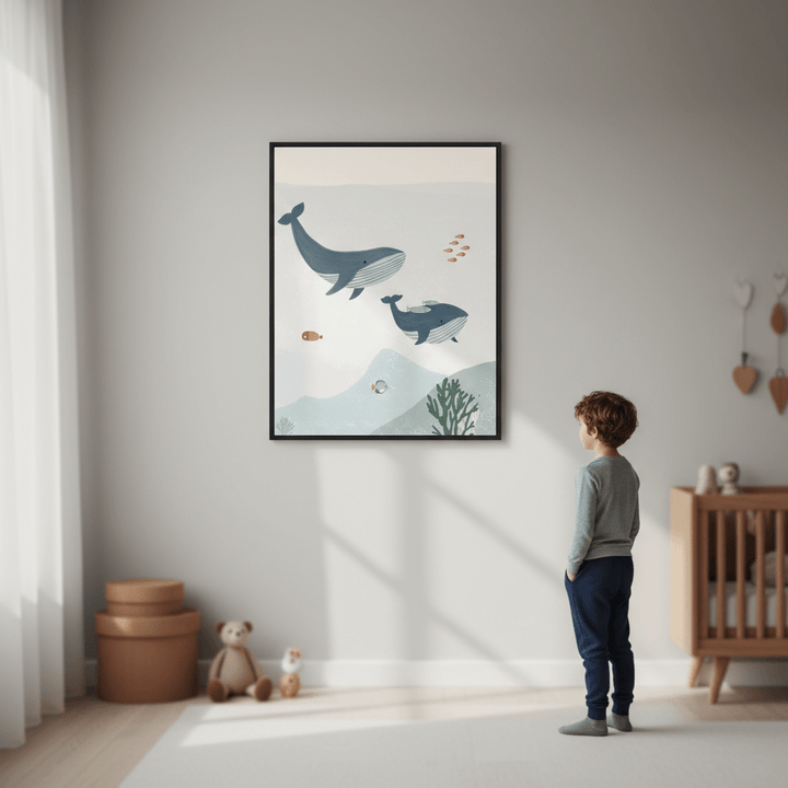 Two Whales by Menina Lisboa wall - art - picture - poster
