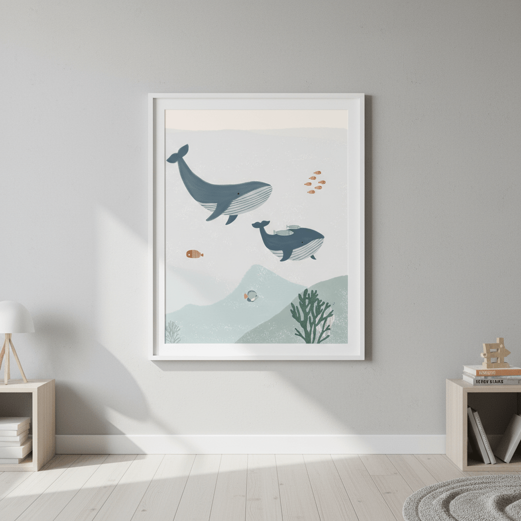 Two Whales by Menina Lisboa wall - art - picture - poster