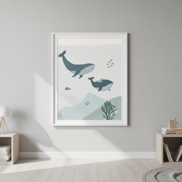 Two Whales by Menina Lisboa wall - art - picture - poster