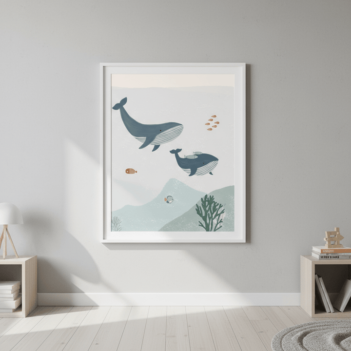 Two Whales by Menina Lisboa wall - art - picture - poster