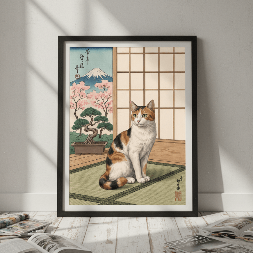 Ukiyo - E Japanese Vintage Cat Wall Art wall - art - picture - poster