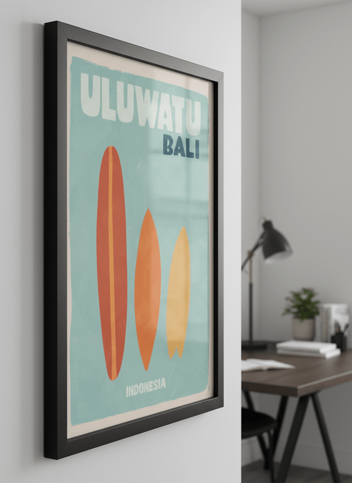 Contemporary wall art featured in a bright modern office workspace